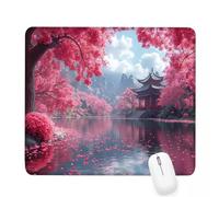 Alfombrilla Ratón Rosa Alfombrilla de Ratón 340x280x3mm Mouse Pad Pequeño Lago con Base de Goma Antideslizante,Superficie Resistente a Salpicaduras,Portátil Mouse Pad,Oficina Casa,Regalos Mujer J-552