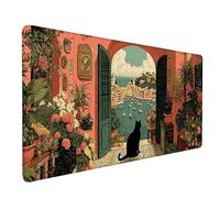 Alfombrilla Ratón Rosa Alfombrilla Ratón XXL 100x50cm, Mouse Pad Gato Mousepad con Base de Goma Antideslizante, Impermeable Tapete Escritorio Accesorios Gaming para Gamers, PC, Regalo -lsy2603TO