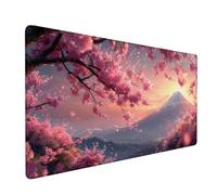 Alfombrilla Ratón rosa,Almohadilla Raton XXL 1400x600x3mmMonte Fuji Tapete Escritorio,Mousepad Lavable Antideslizante,Mejora La Precisión Y La Velocidad,para Decoración de Escritorio Regalos XZ-974