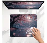 Alfombrilla Ratón Rosa Luna, Alfombrilla Gaming Pequeña 20 x 15 cm, Mousepad Delgado, Superficie Ultra-Suave, Bordes Anti-Deshilachado, Base de Goma Antideslizante, para Oficina, Home, Office j0j-1