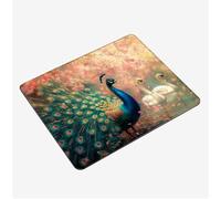 Alfombrilla Ratón Rosa Mini Mousepad 40x30cm, Pavo Real Alfombrilla Gaming, Tapete Escritorio con Bordes Cosidos, Protector Escritorio con Base Goma Antideslizante Oficina Accesorios Gaming S0-806