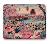 Alfombrilla Ratón, Rosa Mouse Pad, Alfombrilla Escritorio para Computadora con Base de Goma Antideslizante y Bordes Cosidos Duradera, para Ratón con Cable o Inalámbrico PC, 34 x 28 cm, Japón c0-239