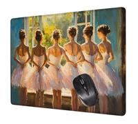 Alfombrilla Ratón Rosa Mouse Pad Ballet Alfombrilla Escritorio, 40x30x0.3cm Tapete Rato, con Base de Goma Antideslizante, Mejora la precisión Velocidad Pequeña Mousepad Portátil para Gaming H0-417