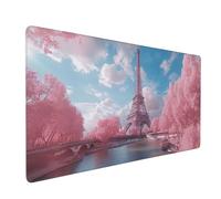 Alfombrilla Ratón Rosa Mouse Pad París Alfombrilla Ratón XXL 1200x400x3mm, Tamaño Grande, Bordes Cosidos, Impermeable, Base de Goma Antideslizante, Mejora la Precisión y la Velocidad, Gaming D-517