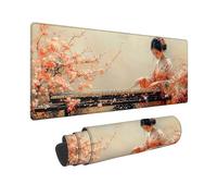 Alfombrilla Ratón Rosa para Jugadores, Mouse Pad JapóN Impermeable Antideslizante, Alfombrilla Raton con Bordes Cosidos para Gamer, PC, Mejora la Precisión y la Velocidad 1000 x 500 mm -2510Y89