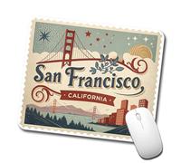 Alfombrilla Ratón San Francisco California Ca Viajes Ciudad Estado Sello Duradero Alfombrilla para Ratón Portátil Protector De Escritorio para Oficina Gaming Ordenador 10X12In