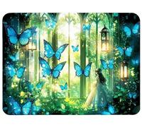 Alfombrilla Ratón Sueño Alfombrilla Ratón 320x260x3mm, Mariposa Mouse Pad Protector Escritorio Superficie Lisa y Base de Goma Antideslizante Precisión Velocidad para Oficina, PC, Regalo Mujer,Model877