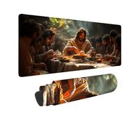 Alfombrilla Ratón SueñO Alfombrilla Ratón XXL 800x300mm, Mouse Pad La úLtima Cena Mousepad con Base de Goma Antideslizante, Impermeable Tapete Escritorio Accesorios Gaming para Gamers, PC -hjw26016T
