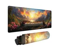Alfombrilla Ratón SueñO Alfombrilla Ratón XXL 800x300x3mm, Mouse Pad La úLtima Cena Mousepad con Base de Goma Antideslizante, Impermeable Tapete Escritorio Accesorios Gaming para Gamers, PC -hjw2601E2