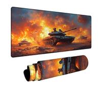 Alfombrilla Ratón Tanque Alfombrilla Ratón XXL 50 x 100 x 0.3 cm Impermeable Mousepad Guerra Bordes sellados Mayor precisión y Velocidad per Teclado Portatil Gaming Oficina Regalo Hombre DBYH-7923
