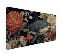 Alfombrilla Ratón TiburóN Alfombrilla Ratón XXL 80x30cm, Mouse Pad Animal Mousepad con Base de Goma Antideslizante, Impermeable Tapete Escritorio Accesorios Gaming para Gamers, PC, Regalo -lsy26033R