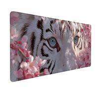 Alfombrilla Ratón Tigre Alfombrilla Ratón XXL 800 x 300 mm, Mouse Pad Rosa Mousepad con Base de Goma Antideslizante, Impermeable Tapete Escritorio Accesorios Gaming para Gamers, PC, Regalo -lsy2603NU