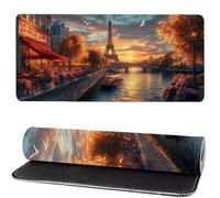 Alfombrilla Raton Torre Eiffel, Lago Mouse Pad 1200x600x3mm Gaming Mouse Pad, Superficie Inferior Antideslizante, Movimiento Ratón más Suave, Alfombrilla Escritorio, Mejora Precision y Velocidad KS-6
