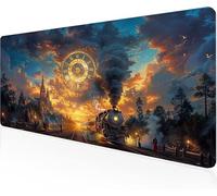 Alfombrilla RatóN Tren,Castillo Alfombrilla Escritorio Alfombrilla XXL Gaming 1600x800x3mm Multifuncional Suave Protector Escritorio,Antideslizante Y duradero Mejora PrecisióN La Velocidad Y1-662