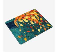 Alfombrilla Ratón Turquesa Mini Mousepad 30x25cm, Hojas Alfombrilla Gaming, Tapete Escritorio con Bordes Cosidos, Protector Escritorio con Base Goma Antideslizante Oficina Accesorios Gaming S0-1214