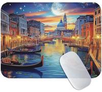 Alfombrilla Ratón Venecia, Paisaje Alfombrilla Raton 60 x 40 cm, Base Goma Anti-Deslizante, Antivibraciones y Silenciosa, Bordes Reforzados, Ideal para Trabajo en Casa, Estudiante o Profesional M3-60