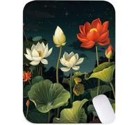 Alfombrilla Ratón Verde Alfombrilla Escritorio Impermeable, 260 x 210 mm Mini Mouse Pad Hoja Loto Aprotector Escritorio Antideslizante, Mousepad para Ratón Inalámbrico Viajes Oficina Portátil J2-460