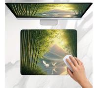Alfombrilla Ratón Verde bambú, Alfombrilla Gaming 32 x 26 cm, Mousepad Delgado, Superficie Ultra-Suave, Bordes Anti-Deshilachado, Base Goma Antideslizante, para Portátil, Oficina, Home, Office j0j-1