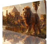 Alfombrilla Ratón Verde, Mouse Pad XXL 800x400x3mm, Alfombrilla Escritorio con Bordes Cosidos, Desk Mat on Base de Goma Antideslizantek, Accesorios Escritorio y Accesorios Gaming Regalos, LeóN 7-1161