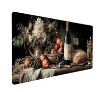 Alfombrilla Ratón Vino, Flor Alfombrilla Escritorio 700x400x3mm, Mouse Pad con Bordes Cosidos, Protector Escritorio XXL Antideslizante, Accesorios Gaming, Desk Mat, para PC, Oficina, Gaming F-3306