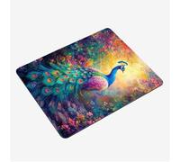 Alfombrilla Ratón Vistoso Mini Mousepad 40x30cm, Pavo Real Alfombrilla Gaming, Tapete Escritorio con Bordes Cosidos, Protector Escritorio con Base Goma Antideslizante Oficina Accesorios Gaming S0-1066