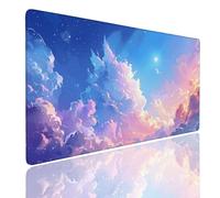 Alfombrilla Ratón XL 800x300x4mm Mouse Pad Gaming Grande Alfombrilla Escritorio Impermeable, Mousepad Antideslizante, Protector Tapete Escritorio con Bordes Cosidos, Desk Mat para PC, Oficina Star (9)