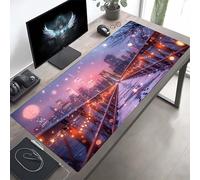 Alfombrilla Ratón XXL 100 x 50 cm, Mouse Pad Azul Puente Alfombrilla Escritorio con Superficie Suave y Base de Goma Antideslizante, Gaming Mousepad Mejora La Precisión y La Velocidad PjY6877 T-P