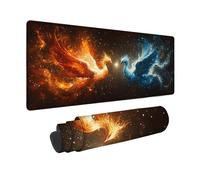 Alfombrilla Ratón XXL 1000 x 500 mm, Alfombrilla Ratón Rojo Mouse Pad FéNix Mousepad con Base de Goma Antideslizante, Impermeable Tapete Escritorio para Gamers, PC y Portátil, Regalo Mujer -zjn2509EQ