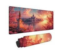 Alfombrilla Ratón XXL 1000 x 500 mm Alfombrilla Ratón Rosa Ciudad, Mouse Pad Lavable con Base de Goma Antideslizante, Mousepad con Bordes Cosidos para PC Gamer, Portátil, Oficina, Regalo -TL15HP