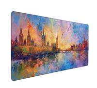 Alfombrilla Ratón XXL 1000 x 500 mm Big Ben Mouse Pad Londres Alfombrilla Gaming con Bordes Cosidos, Antideslizante Tapete Escritorio, Accesorios Gaming, Protector Escritorio para PC, Oficina i3920