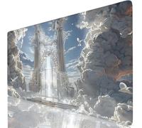 Alfombrilla Ratón XXL 1000 x 500 mm Blanca Mouse Pad Gaming Cielo Tapete Escritorio Grande, Protector Escritorio Impermeable para Oficina, Protector Mesa Ordenador, Alfombrilla Gamer, Regalo W6-622
