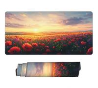 Alfombrilla Raton XXL 1000 x 500 x 3 mm, Mouse Pad Grande Gaming, Alfombrilla de Raton Campo de Amapolas Mousepad Lavable para Juegos Y Oficina, Impermeable y Antideslizante (Paisaje) -MP1287