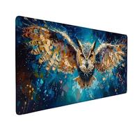 Alfombrilla Ratón XXL 1000 x 500mm, Impermeable Alfombrilla Ratón Azul Mouse Pad BúHo Mousepad con Base de Goma Antideslizante Bordes Cosidos Tapete Escritorio para Jugadores, PC, Oficina -ly250588