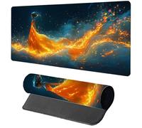 Alfombrilla Ratón XXL 1000x500x3mm, Alfombrilla Escritorio Naranja Mouse Pad Gaming Mujer, Tapete Escritorio con Bordes Cosidos, Antideslizante Desk Mat Grande para Accesorios Gaming Regalo 7-6308