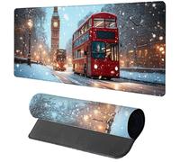 Alfombrilla Ratón XXL 1000x500x3mm, Alfombrilla Escritorio White Mouse Pad Gaming Gran Ben, Tapete Escritorio con Bordes Cosidos, Antideslizante Desk Mat Grande para Accesorios Gaming Regalo K-1060