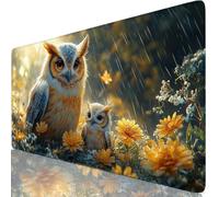 Alfombrilla Ratón XXL 1000x500x3mm Lindo Mouse Pad Gaming XXL Protector Escritorio, Precisión y Velocidad en Juegos, Antideslizante Mousepad Superficie de Tejido para Ratón y Teclado, PC, Búho Y8-591