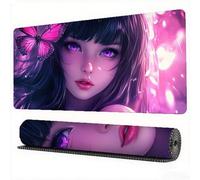 Alfombrilla Ratón XXL 1000x500x3mm Mariposa Alfombrilla Ratón Chica Mouse Pad Grande Gaming Large Mousemat Protector Escritorio con Bordes Cosidos Desk Mat para Jugadores, Material Oficina, Model513