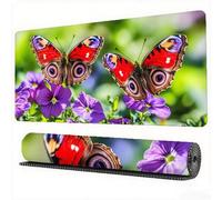 Alfombrilla Ratón XXL 1000x500x3mm Mariposa Alfombrilla Ratón Flor Mouse Pad Grande Gaming Large Mousemat Protector Escritorio con Bordes Cosidos Desk Mat para Jugadores, PC, Material Oficina,Model177