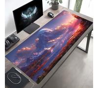 Alfombrilla Ratón XXL 1000x500x3mm, Mouse Pad MontañA Azul Alfombrilla Escritorio con Superficie Suave y Base de Goma Antideslizante, Gaming Mousepad Mejora La Precisión y La Velocidad PjY9907 E-T