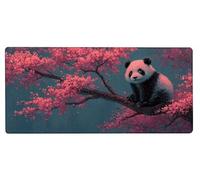 Alfombrilla Ratón XXL 1000x500x3mm, Tapete Rato Panda,áRbol Gaming Mouse Pad Impermeable, Bordes Cosidos, Grande Mousepad con Base de Goma Antideslizante para Protector de Escritorio Accesorios T-7O56