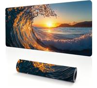 Alfombrilla Ratón XXL 1000x500x4mm, Grande Mousepad Ondas Atardecer 0x0-192