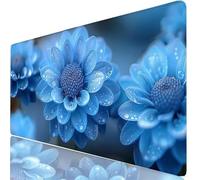 Alfombrilla Ratón XXL 100x50 cm Crisantemo Mouse Pad Gaming Azul Protector Escritorio, Precisión Velocidad Mejorada, Antideslizante Mousepad Superficie Texturizada para Teclado, Jugadores PC H0-232