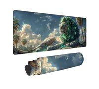 Alfombrilla Ratón XXL 100x50cm, Alfombrilla Ratón Verde Mouse Pad LeóN Mousepad con Base de Goma Antideslizante, Impermeable Tapete Escritorio para Gamers, PC y Portátil, Regalo Mujer -zjn2509JP