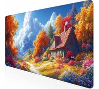 Alfombrilla Ratón XXL 1200 x 600 mm Alfombrilla Gaming, Mouse Pad con Base de Goma Antideslizante, Impermeable Mousepad, con Bordes Cosidos, Tapete Rato para Jugadores (Amarillo OtoñO) -z1c09455