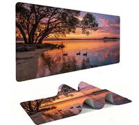 Alfombrilla Ratón, XXL 1200 x 600 mm Mouse Pad Grande Gaming, Alfombrilla Antideslizante,Tapete Escritorio con Bordes Cosidos, Desk Mat para Jugadores, Pc, Oficina Accesorios (Paisaje del Lago) K-423