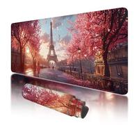 Alfombrilla Ratón XXL 1200 x 600 mm Rosa Alfombrilla Ratón Gaming, París Mouse Pad XXL con Base de Goma Antideslizante, Mouse Pad con Superficie Especial, Mejora la Precisión y la Velocidad, Q-89