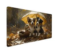 Alfombrilla RatóN XXL 1200x400x3mm,Alfombrilla Ratón marrón Mouse Pad Perro Tapete Escritorio,con Bordes Cosidos Impermeable Protector Escritorio para Jugadores,PC,Oficina,Regalos para Hombres XZ-949