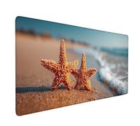 Alfombrilla Ratón XXL 1200x600x3mm, Alfombrilla Ratón Amarillo Mouse Pad Estrella De Mar Mousepad con 3MM Bordes Cosidos, Impermeable Tapete Escritorio Accesorios Escritorio, PC, Oficina -bby250936