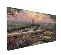 Alfombrilla Ratón XXL 1200x600x3mm, Alfombrilla Ratón Paisaje Mouse Pad ParíS Mousepad con 3MM Bordes Cosidos, Impermeable Tapete Escritorio Accesorios Escritorio para PC, Oficina -bby2509FY