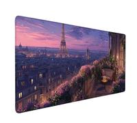 Alfombrilla Ratón XXL 1200x600x3mm, Alfombrilla Ratón PúRpura Mouse Pad ParíS Mousepad con 3MM Bordes Cosidos, Impermeable Tapete Escritorio Accesorios Escritorio para PC, Oficina -bby2509X0